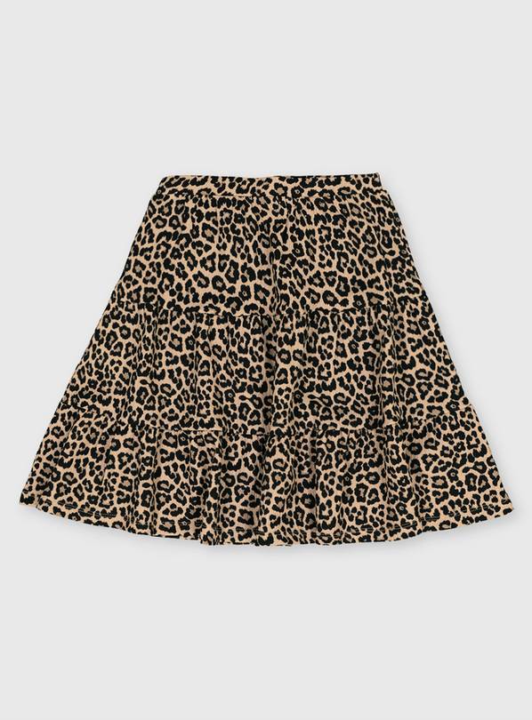 Leopard Print Tiered Skirt - 14 years